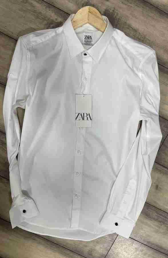 zara white long shirt