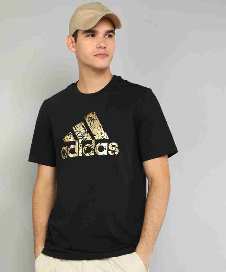 Adidas gold shop logo shirt