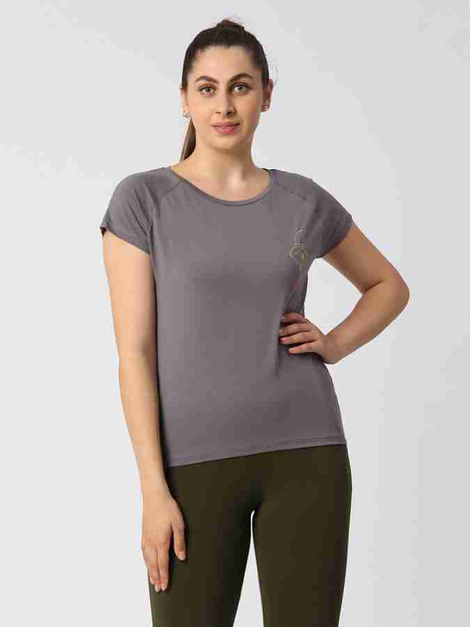 nsendm Womens Running Clothes Womens Summer Top Printed Short Sleeve Crew  Neck T Shirt Printed Dry Fit Women Shirt Women Shirt Grey Medium