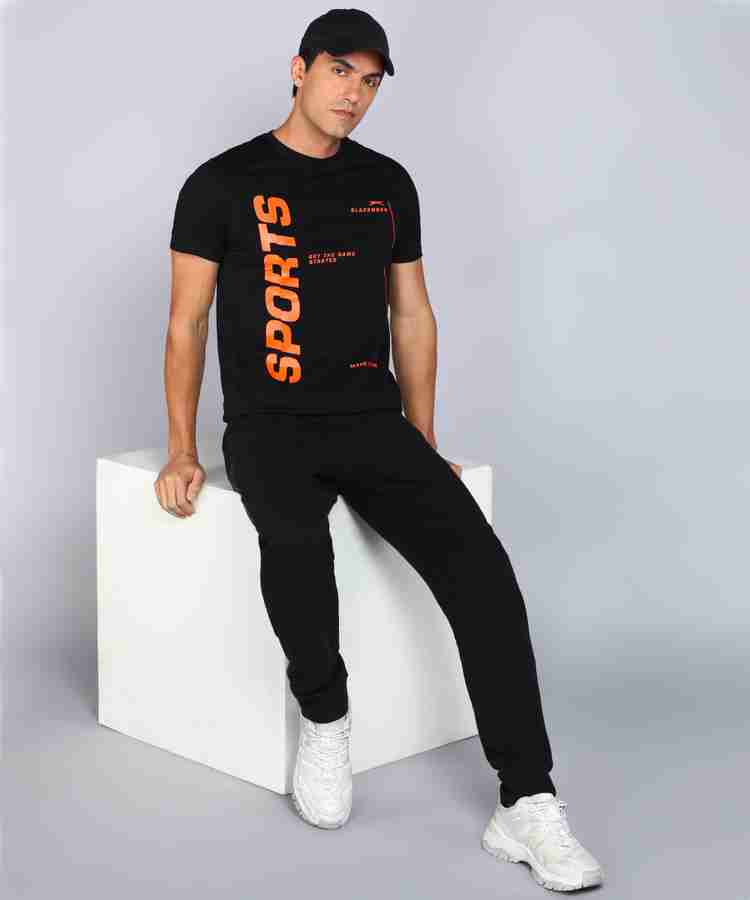 SLAZENGER Printed Men Round Neck Black T Shirt Buy SLAZENGER