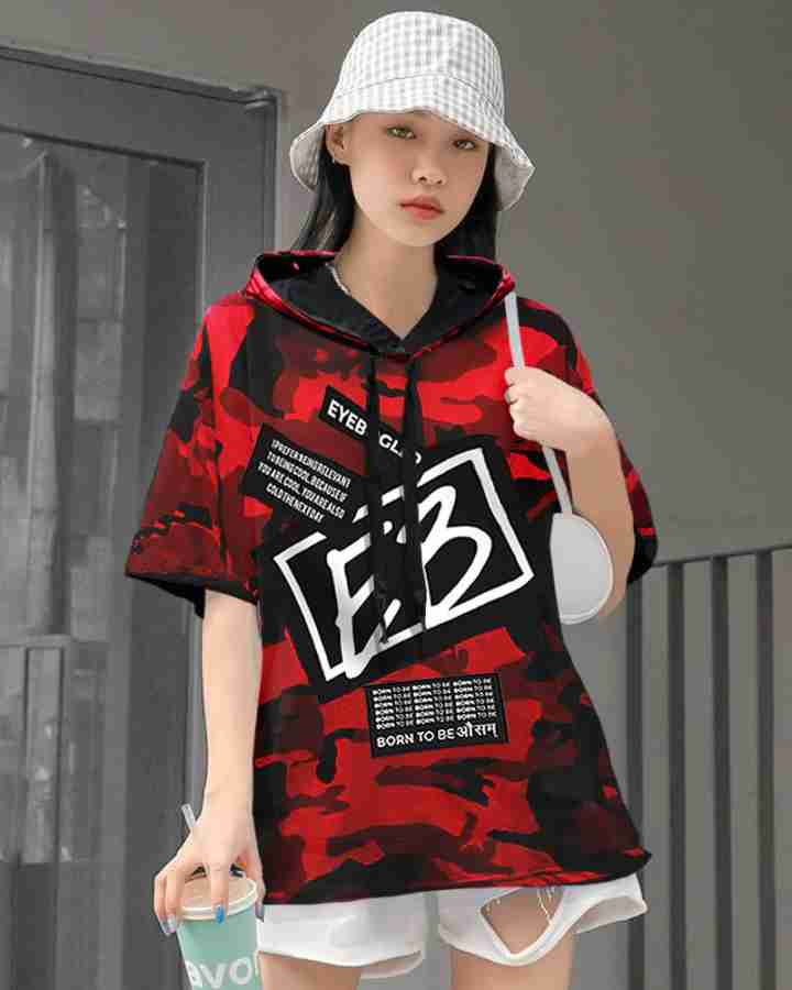 EyeBogler Printed Women Hooded Neck Red T Shirt Buy EyeBogler Printed Women Hooded Neck Red T Shirt Online at Best Prices in India Flipkart