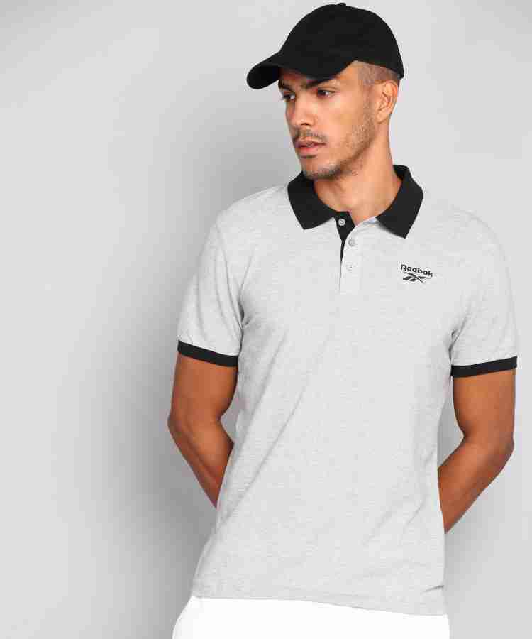 reebok polo shirts mens grey