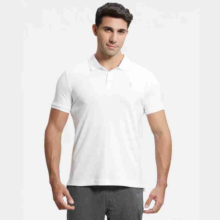 JOCKEY Solid Men Polo Neck White T Shirt Buy White JOCKEY Solid Men Polo Neck White T Shirt Online at Best Prices in India Flipkart