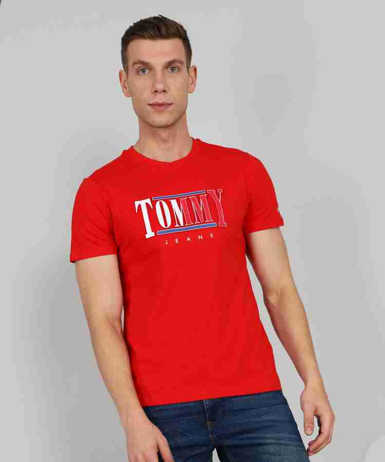 Tommy hilfiger red t shirt cheap