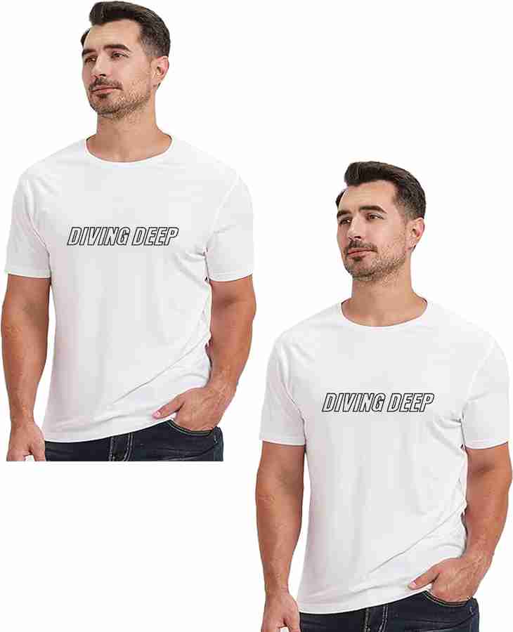 Diving deep Typography Men Round Neck White T Shirt Buy Diving deep Typography Men Round Neck White T Shirt Online at Best Prices in India Flipkart