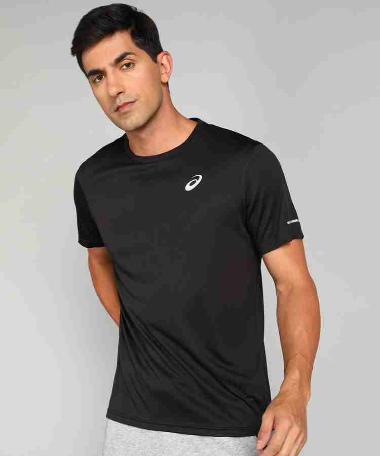 Asics Solid Men Round Neck Black T Shirt Buy Asics Solid Men Round Neck Black T Shirt Online at Best Prices in India Flipkart