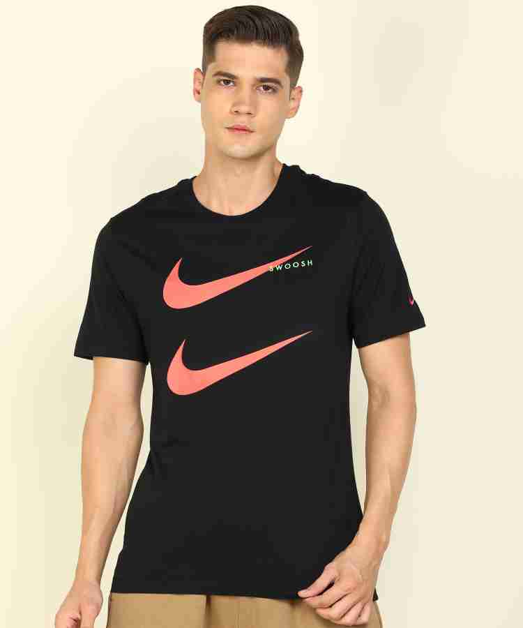 NIKE Printed Men Round Neck Black T-Shirt - Buy NIKE Printed Men Round Neck Black  T-Shirt Online at Best Prices in India