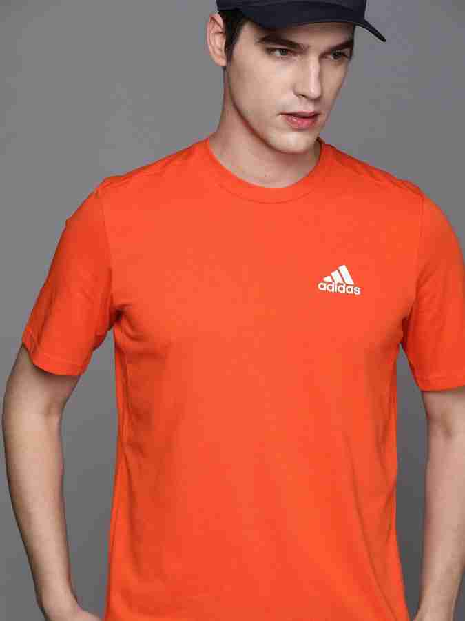 Orange adidas store crew neck