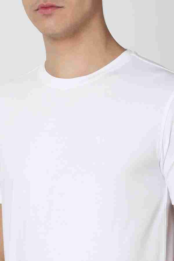 THE SIGNATURE Solid Men Round Neck White T-Shirt - Buy THE SIGNATURE Solid  Men Round Neck White T-Shirt Online at Best Prices in India