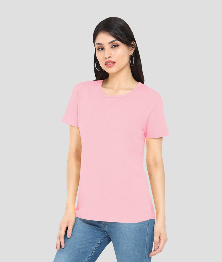 plain pink t shirt for women