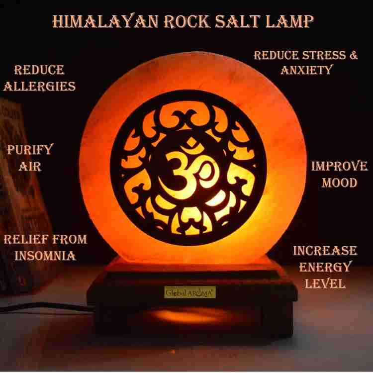 GLOBAL AROMA Mini Om Himalayan Rock Salt Lamp for Positive Energy Ideal for Home Decor Table Lamp Price in India Buy GLOBAL AROMA Mini Om Himalayan Rock Salt Lamp for Positive Energy Ideal