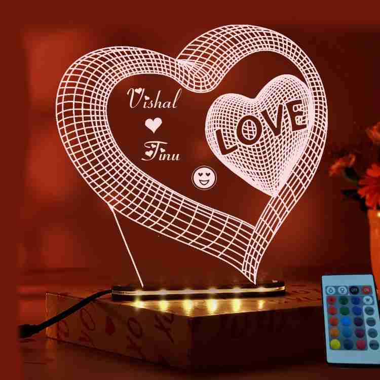 Personalized LED Lamp For Couple - Gifts For Couple - Name Lamp