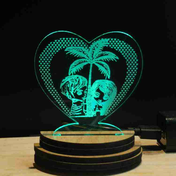 Cuore Luminoso in 3D Color Rame, 70x70 cm, 2400 Micro Led