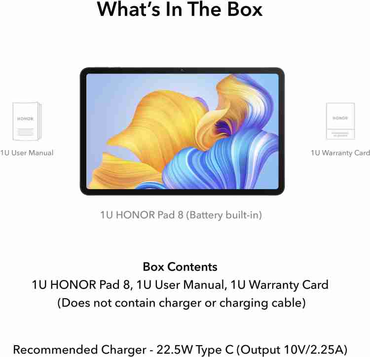 Honor Pad 8 12 Wi-Fi Tablet, 128GB, Blue Hour