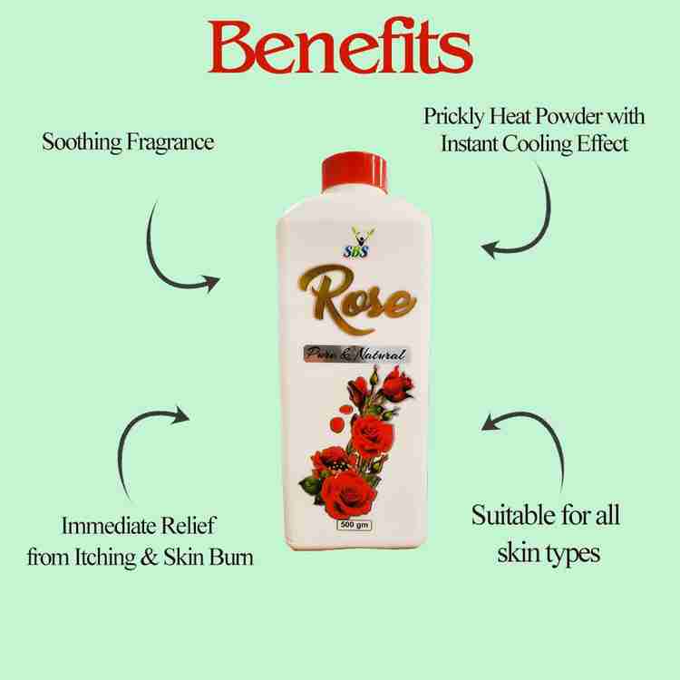 Rose scented top talcum powder