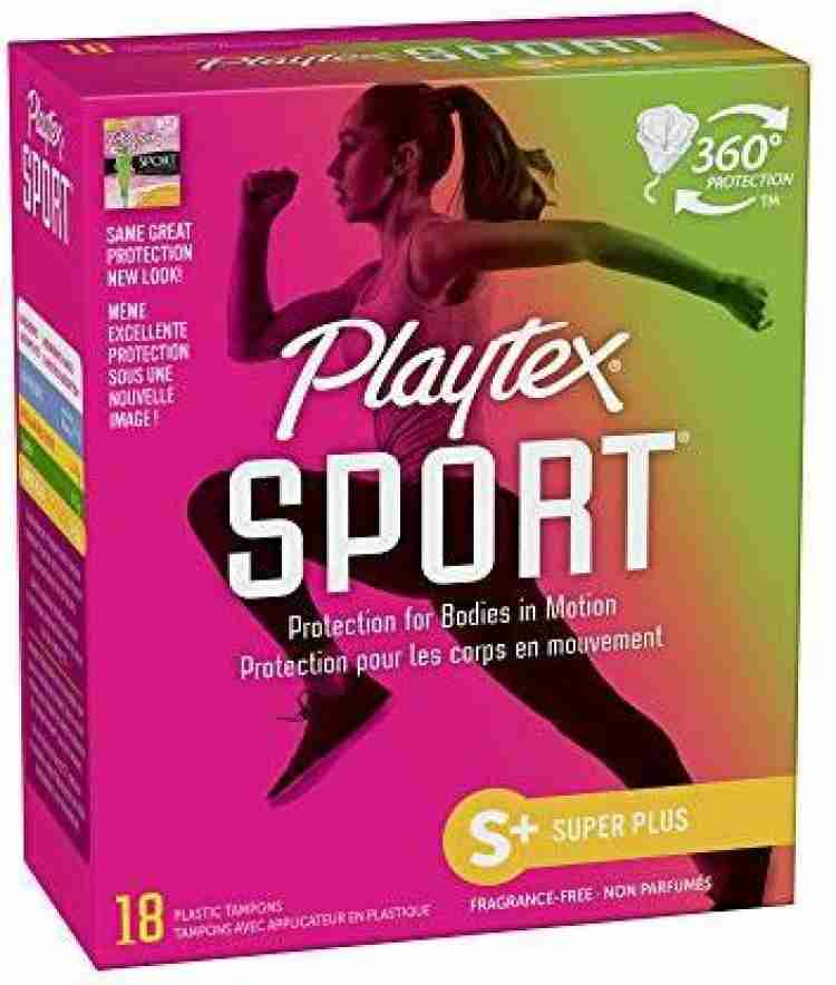 Playtex Sport Tampon, Super Plus Absorbency, Unscented, 18 Count