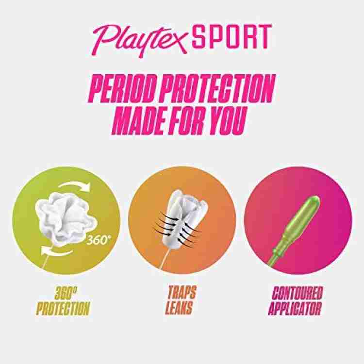 Playtex Sport Tampons with Flex-Fit Technology, Mixed Pack of Regular,  Super Tampons, Buy Women Hygiene products online in India