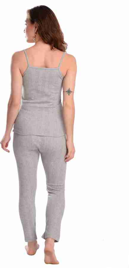 Ellixy sleeveless spaghetti women thermal set Women Top - Pyjama Set Thermal  - Buy Ellixy sleeveless spaghetti women thermal set Women Top - Pyjama Set  Thermal Online at Best Prices in India
