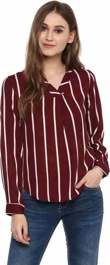 Harpa women's regular casual regular stripped women red top :  r/IndiaThriftStore