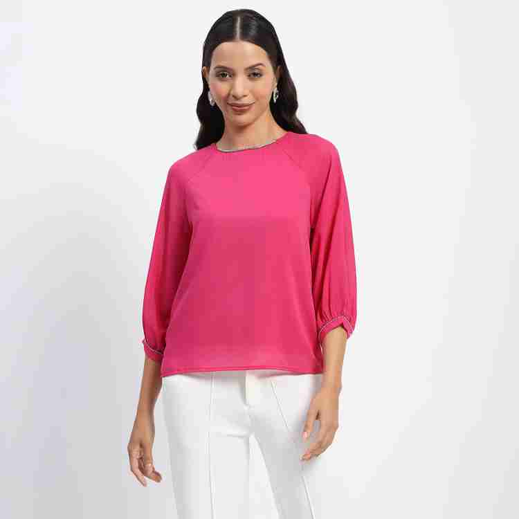 MADAME Casual Solid Women Pink Top Buy MADAME Casual Solid Women Pink Top Online at Best Prices in India Flipkart