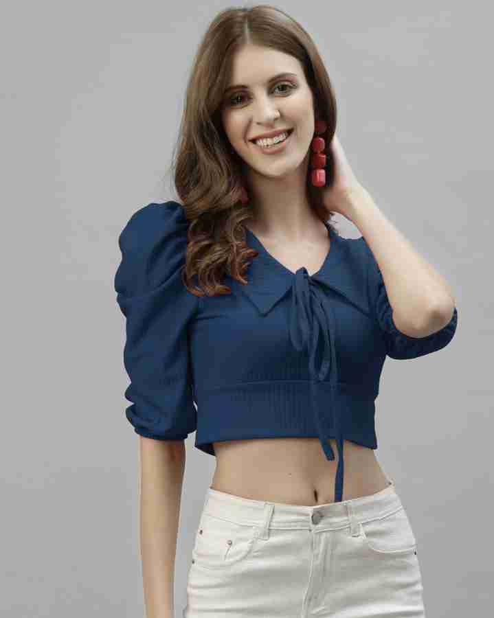 swaggish Casual Self Design Women Dark Blue Top Buy swaggish Casual Self Design Women Dark Blue Top Online at Best Prices in India Flipkart