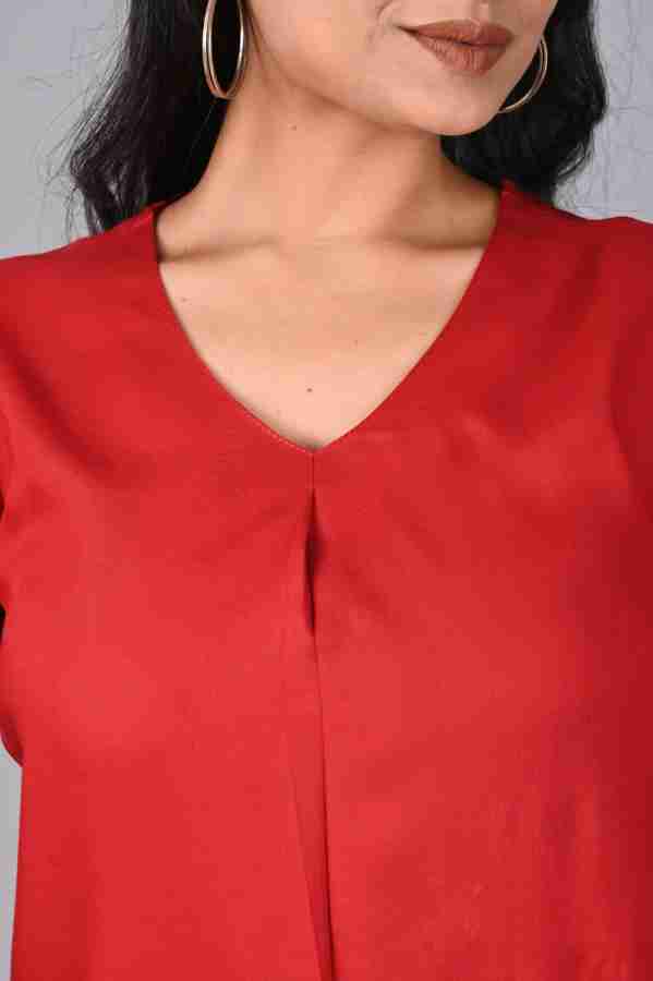 Harpa women's regular casual regular stripped women red top :  r/IndiaThriftStore
