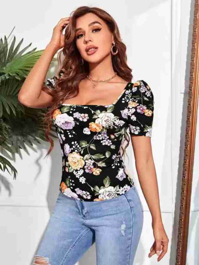 TANDUL Casual Regular Sleeves Printed Women Multicolor Top