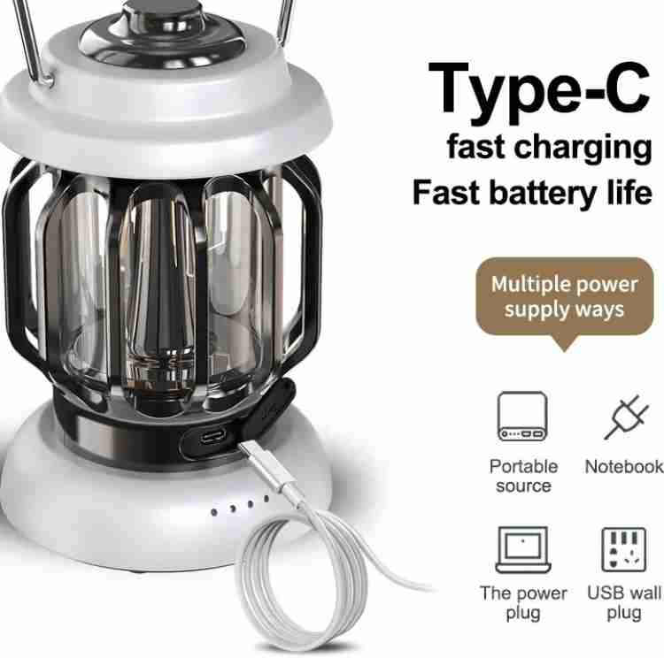 Care 4 LED Camping Lantern, Rechargeable Retro Metal Camp Light