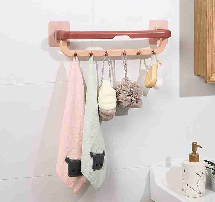 PANTHY Double Folding Towel bar Kitchen Bathroom Magic Sticker Series Self Adhesive Multi Towel Holder Price in India Buy PANTHY Double Folding Towel bar Kitchen Bathroom Magic Sticker Series Self Adh...