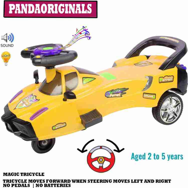 Pandaoriginals Magic Ferrari Yellow Ride Magic Ferrari Yellow Ride Tricycle Price in India Buy Pandaoriginals Magic Ferrari Yellow Ride Magic Ferrari Yellow Ride Tricycle online at Flipkart