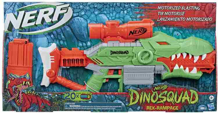 Nerf DinoSquad Rex Rampage Motorized Blaster with Clip Storage