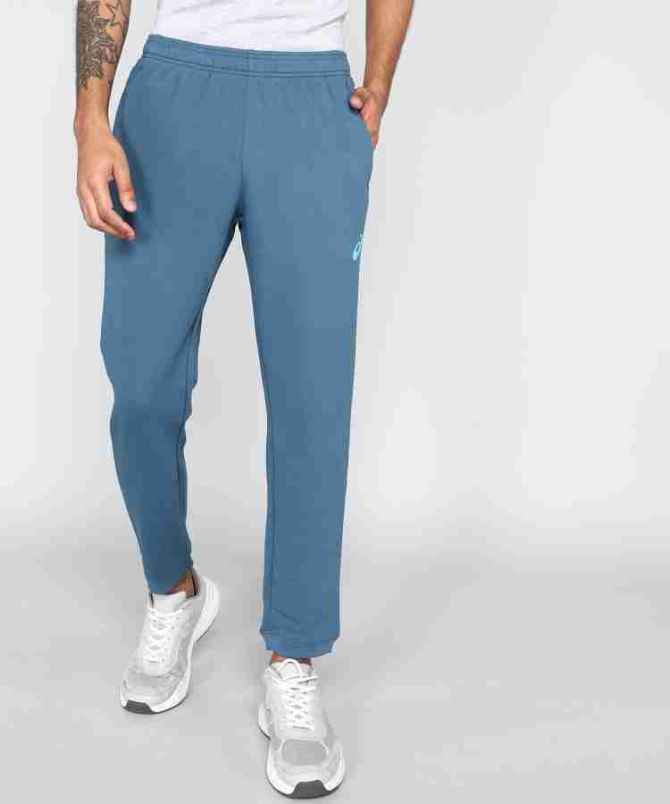 Asics Solid Men Light Blue Track Pants