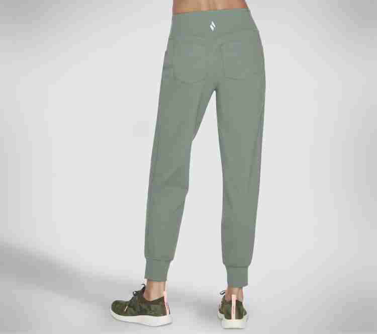 Skechers Solid Women Green Track Pants - Buy Skechers Solid Women