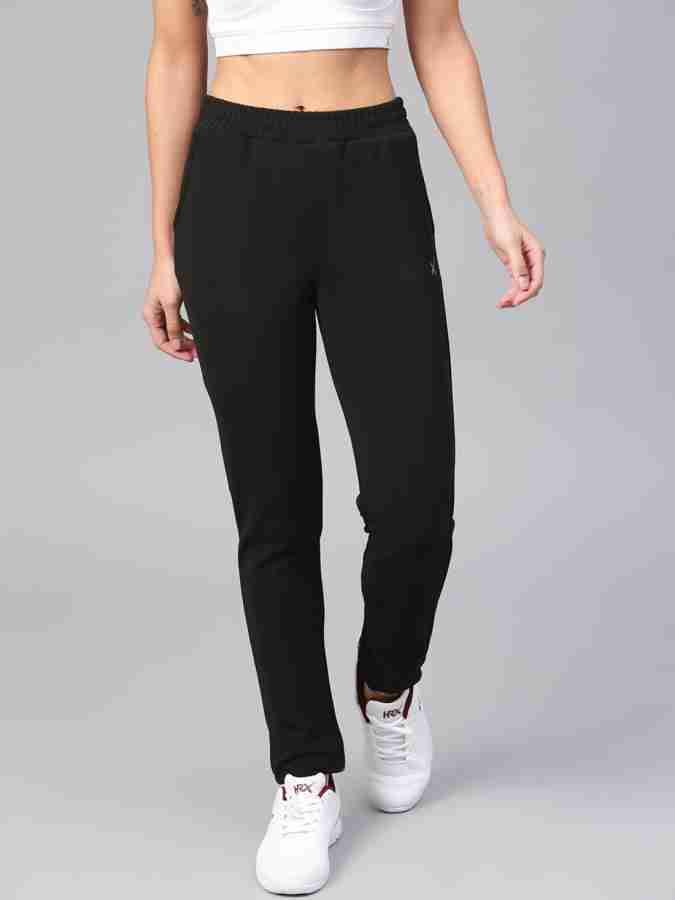 HRX by Hrithik Roshan Solid Women Black Track Pants - Buy HRX by Hrithik  Roshan Solid Women Black Track Pants Online at Best Prices in India