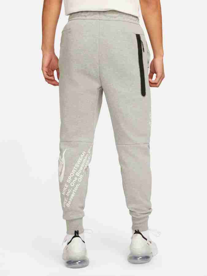 NIKE Sportswear Tech Fleece Printed Men Grey Track Pants - Buy NIKE  Sportswear Tech Fleece Printed Men Grey Track Pants Online at Best Prices  in India