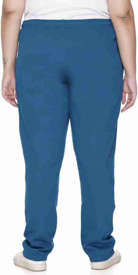 CUPID Plus Size Fleece Solid Women Blue Track Pants - Buy CUPID Plus Size  Fleece Solid Women Blue Track Pants Online at Best Prices in India