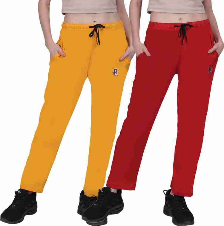 Red and yellow track pants sales