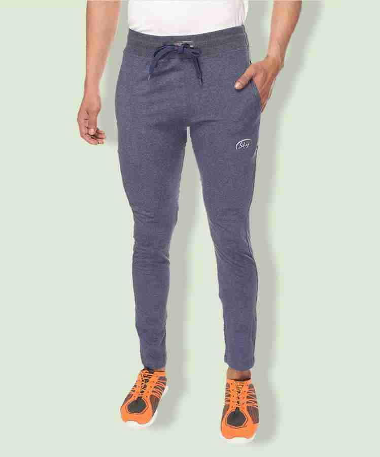 SKYKNIT Solid Men Blue Track Pants - Buy SKYKNIT Solid Men Blue