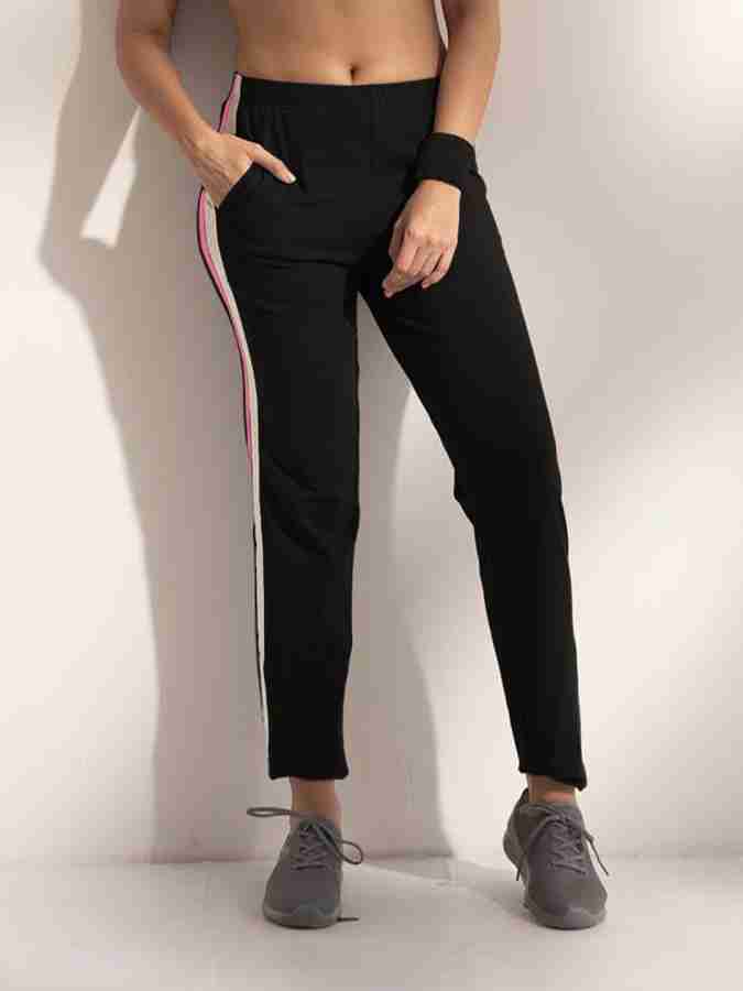 Lyra Striped Women Black Track Pants - Buy Lyra Striped Women Black Track  Pants Online at Best Prices in India