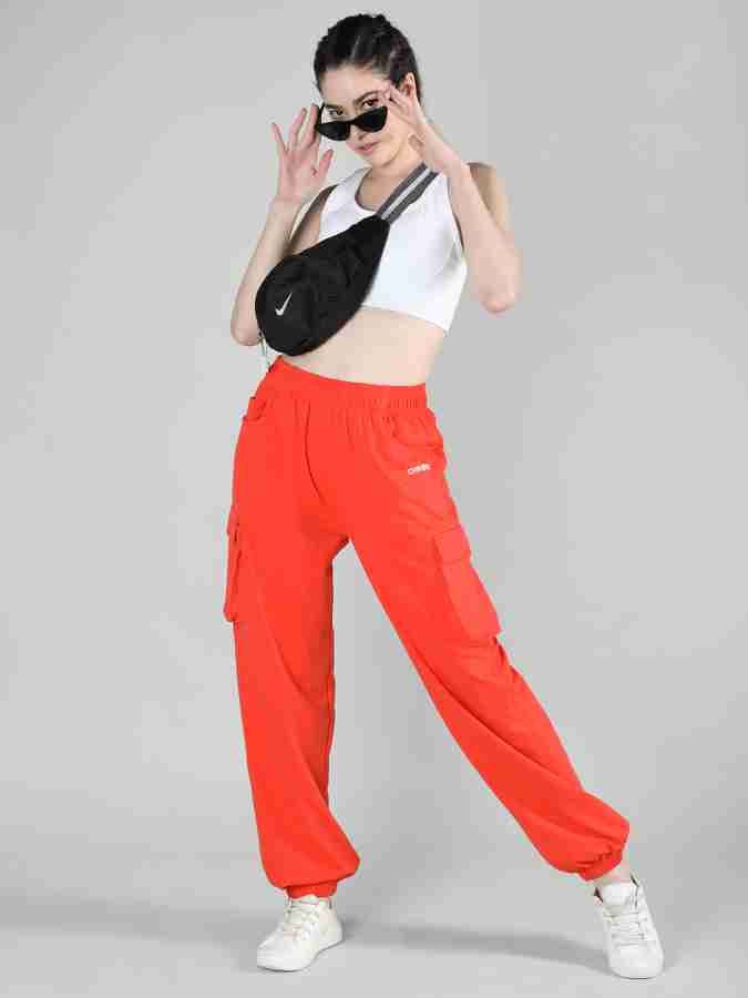 CHKOKKO Solid Women Orange Track Pants - Buy CHKOKKO Solid Women