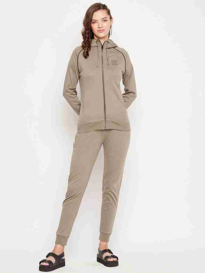 Buy EDRIO Solid Fleece Regular Fit Women's Tracksuit