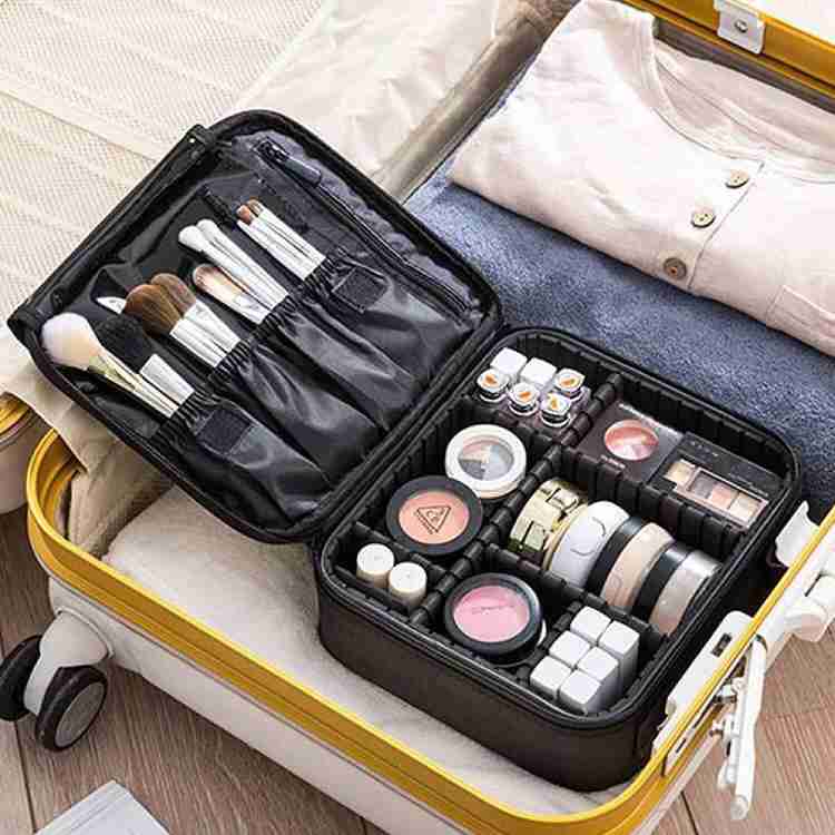 HomeStrap Glam Gear Small Cosmetic Makeup Kit Travel Storage Organizer Black Price in India Flipkart