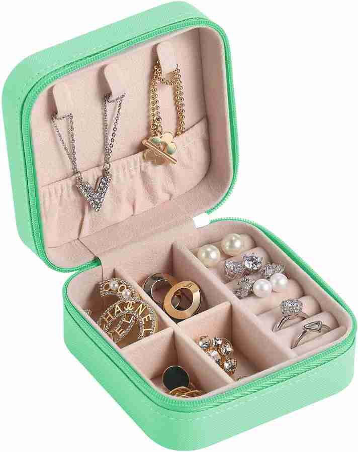 HASHONE Jewellery Box For Women Portable Travel Small Jewellery Organiser Pouch Green Price in India Flipkart