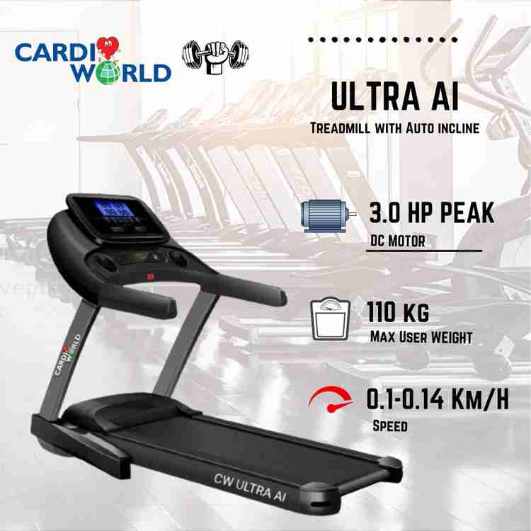 Cardio World Treadmill Ultra AI 15 Auto Incline Motor DC 3 HP Foldable Walking pad Treadmill Buy Cardio World Treadmill Ultra AI 15 Auto Incline Motor DC 3 HP Foldable Walking