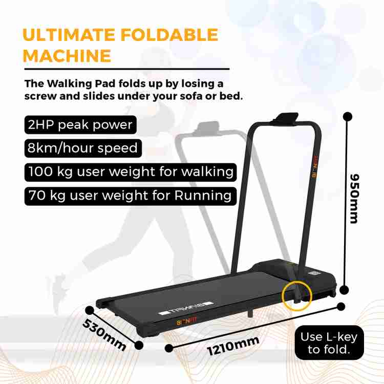 BIONFIT for Home Gym 100 kg 2HP Foldable Running Machine for Cardio Fitness Treadmill Buy BIONFIT for Home Gym 100 kg 2HP Foldable Running Machine for Cardio Fitness Treadmill Online at