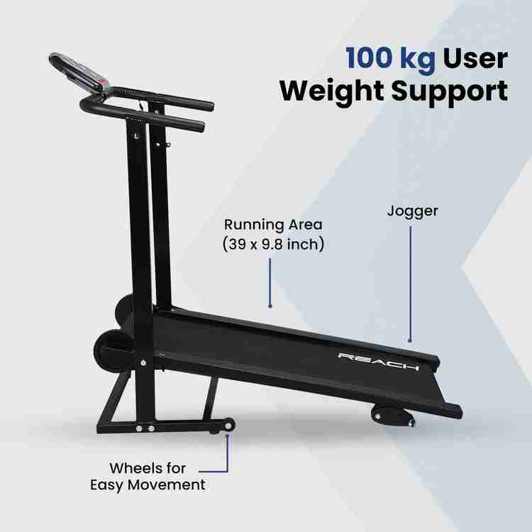 ELEV8 by Reach T 90 Manual Foldable Treadmill with Manual Incline Buy ELEV8 by Reach T 90 Manual Foldable Treadmill with Manual Incline Max User Weight 100 Kgs Treadmill Online at Best Prices in India...