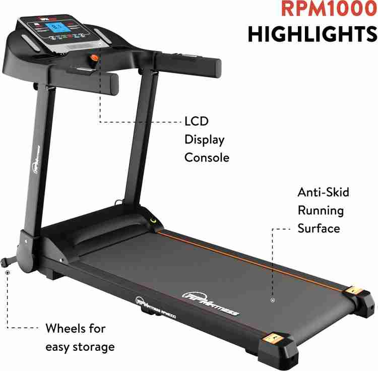 RPM Fitness by Cultsport by cult RPM1000 2 HP Peak Motorized Max Weight 90Kg For Home Gym Workout Treadmill