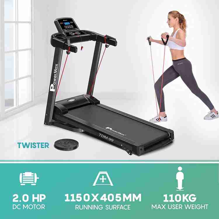 Powermax Fitness TDM 99 4HP Peak Preset workout Multifunction Twister Resistance Rope Home use Treadmill Buy Powermax Fitness TDM 99 4HP Peak Preset workout Multifunction Twister Resistance Rope Home ...