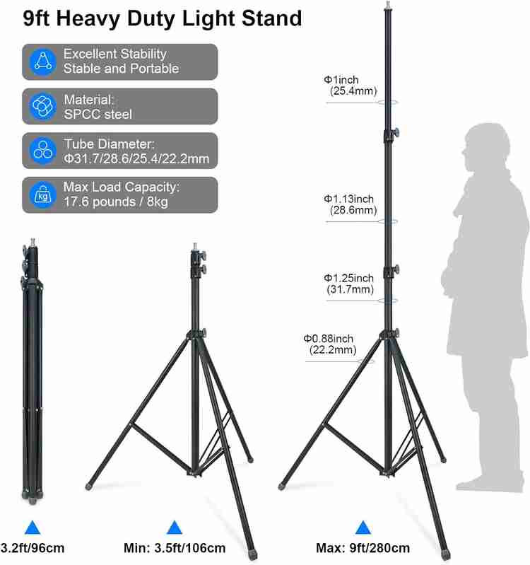 NeePho NP-9988 9ft Photo Studio Light Stands for VR\Video\Portrait\Product  Photography Tripod - NeePho : Flipkart.com