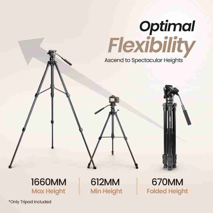 Buy DIGITEK (DPTR 990VD) Platinum Heavy Duty Tripod with Professional Fluid  Video Head Maximum Operating Height: 1660 mm, Max Load Upto: 15 kgs Online  at Best Prices in India - JioMart.